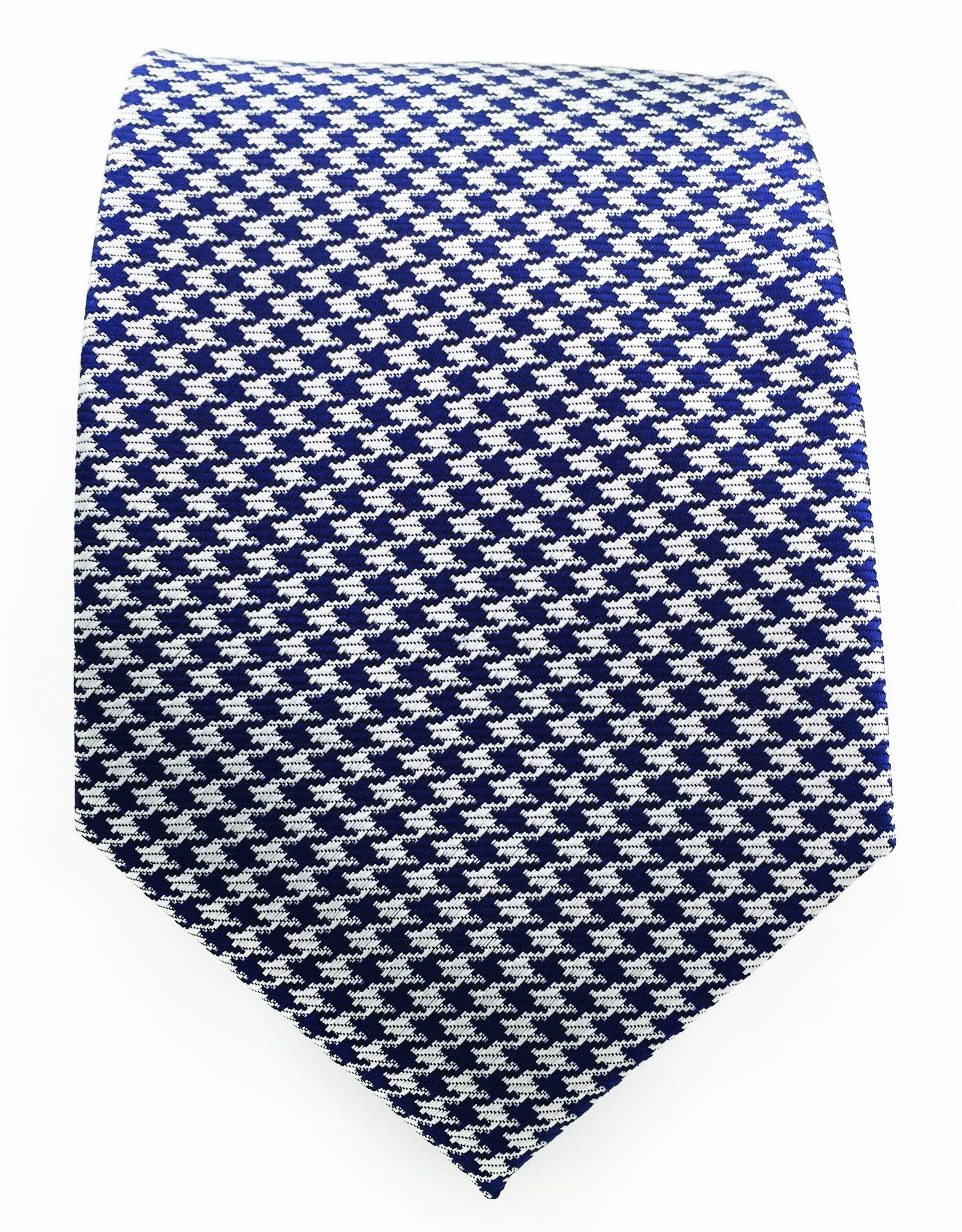 Navy Blue & Silver Houndstooth Tie – GentlemanJoe