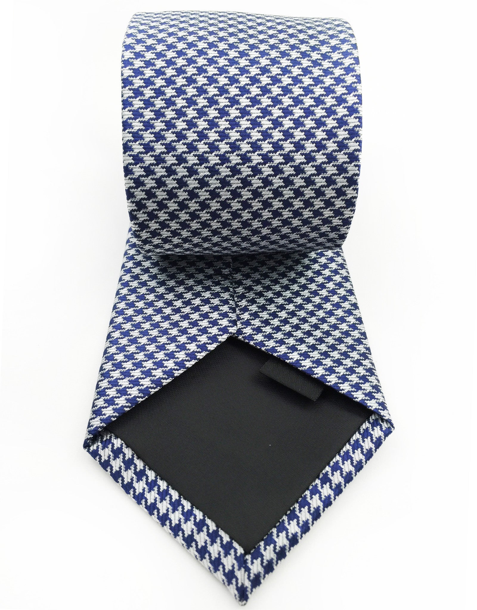 Navy Blue & Silver Houndstooth Tie – GentlemanJoe