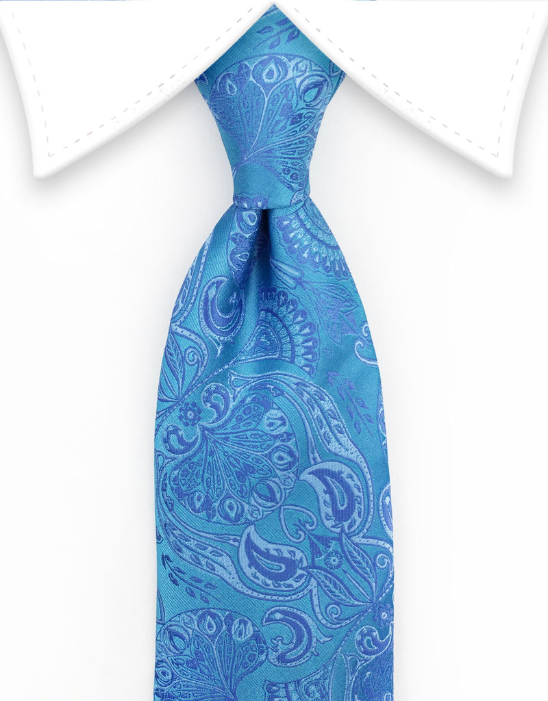 Ocean Blue Floral Necktie – GentlemanJoe