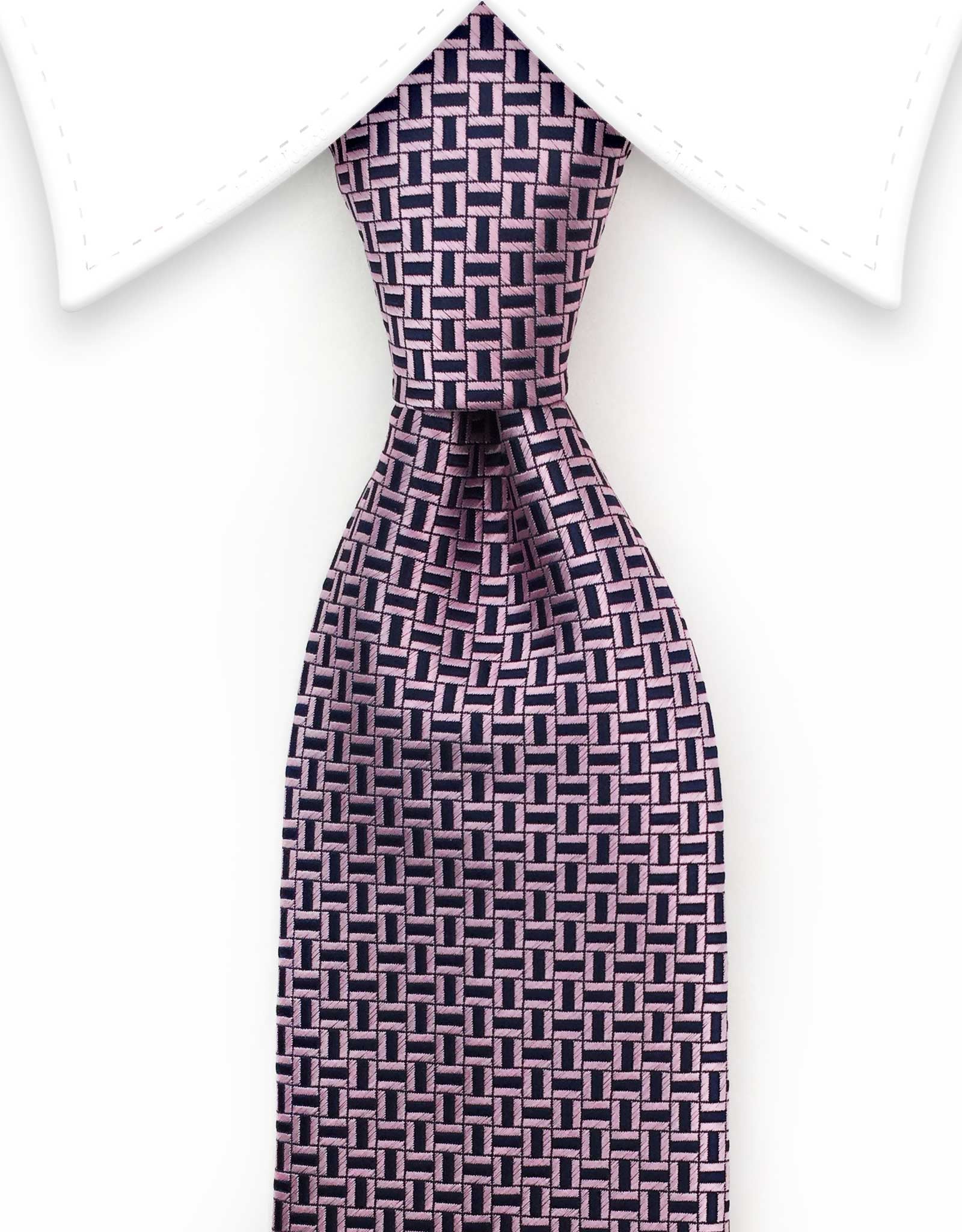 Pink & Navy Blue Geometric Tie – GentlemanJoe