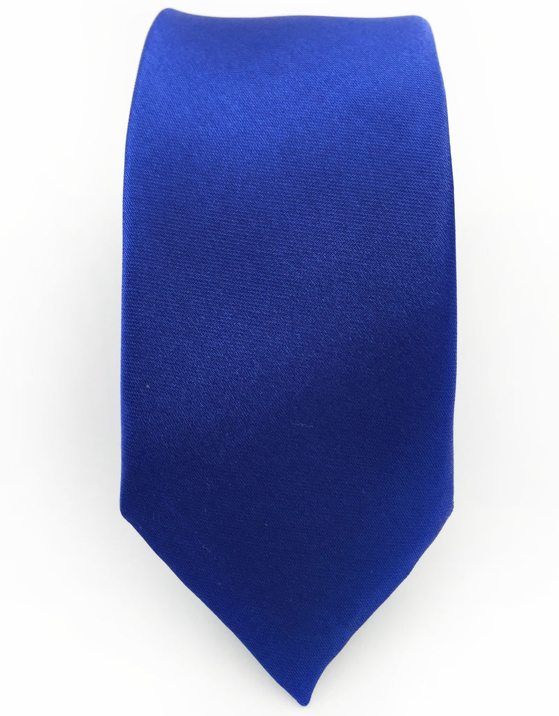 Royal Blue Satin Skinny Tie – GentlemanJoe