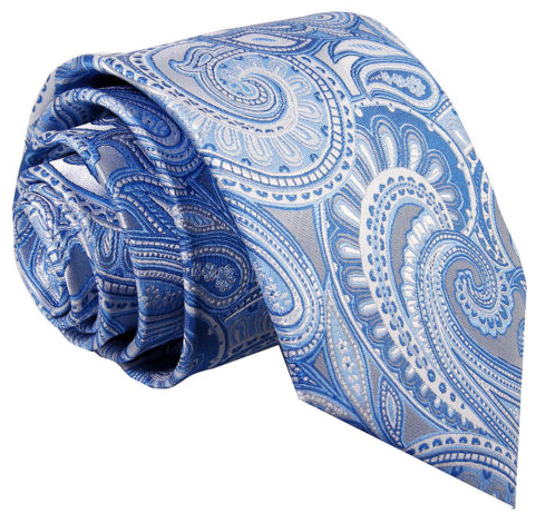 Baby Blue Paisley Silk Tie – GentlemanJoe