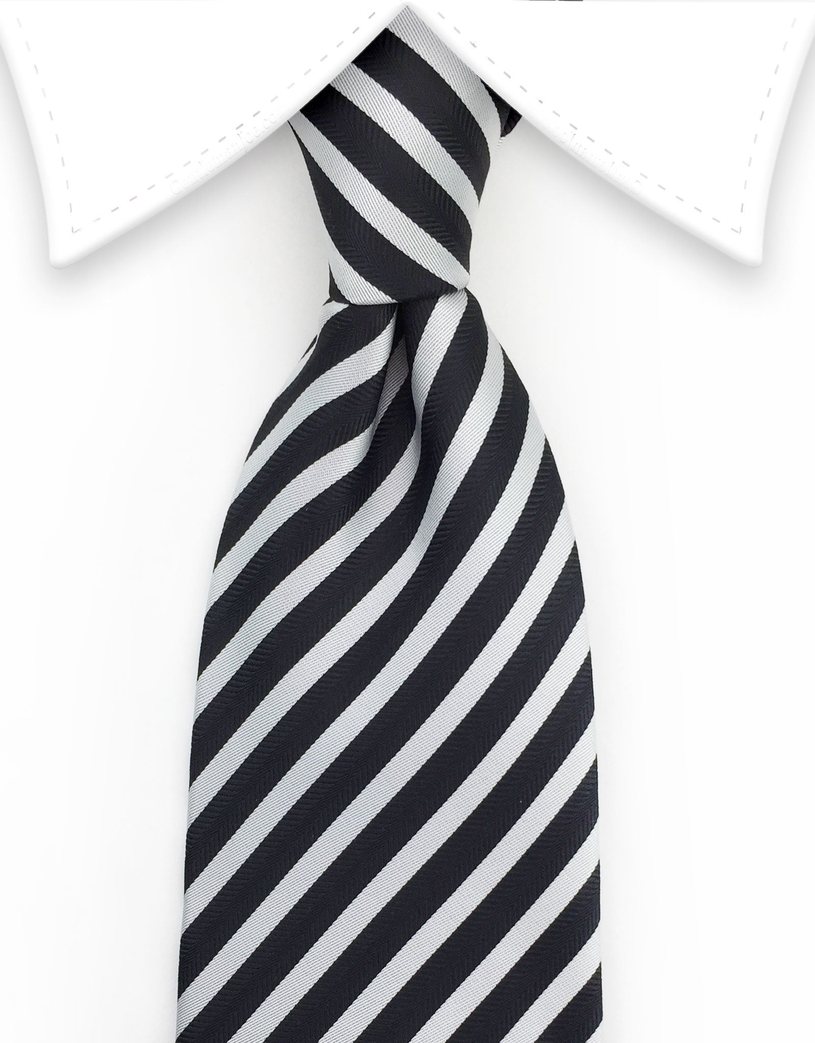 Silver & Black Striped Men's Tie – GentlemanJoe