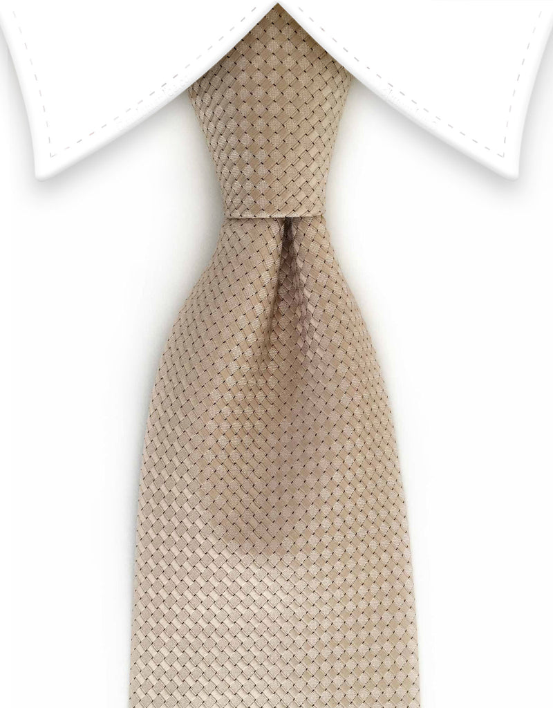 Metallic Beige Geometric Tie – GentlemanJoe
