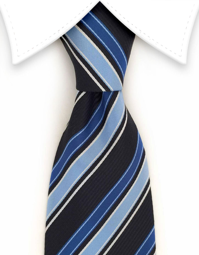 Blue & Black Striped Tie – GentlemanJoe
