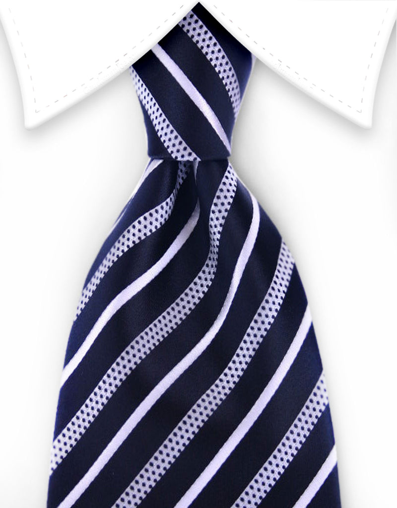 Black and White Striped Tie – GentlemanJoe