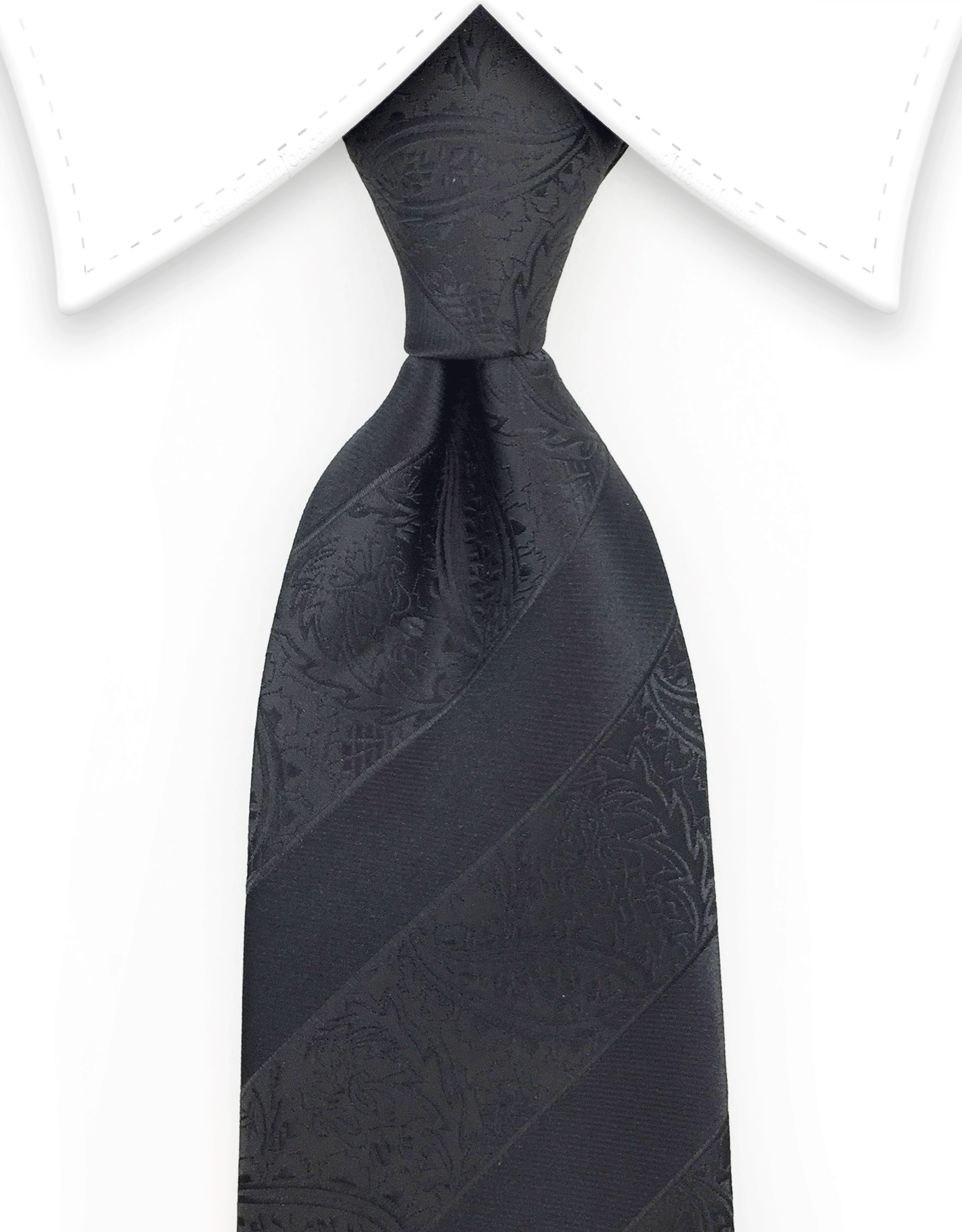 Black Paisley Tie with Black Stripes – GentlemanJoe