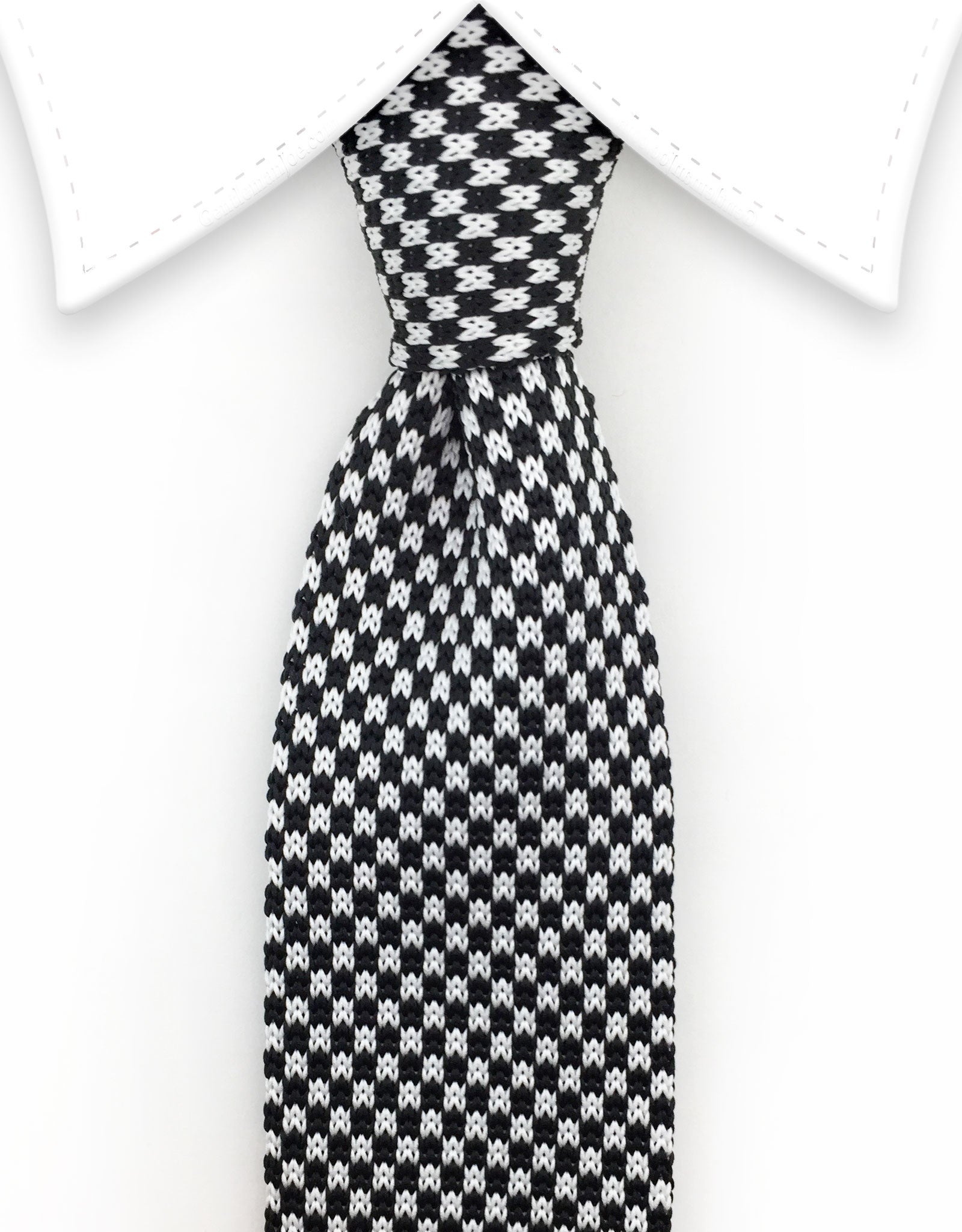 Black and White Houndstooth Knit Tie – GentlemanJoe