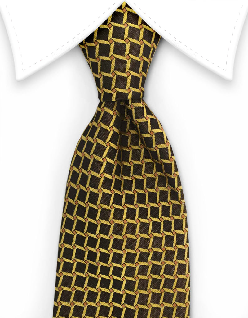 Black and Yellow Gold Grid Tie – GentlemanJoe