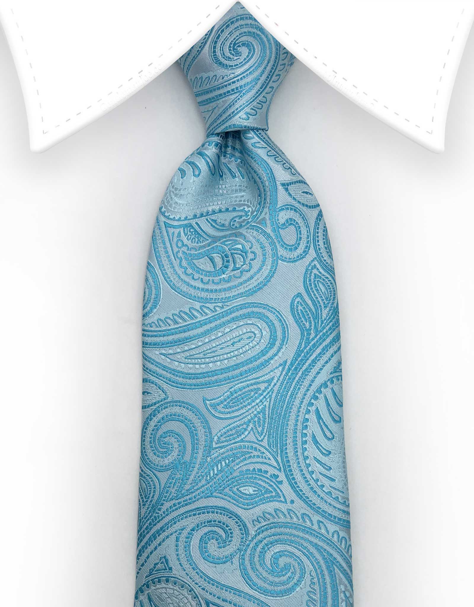 Turquoise Blue Paisley Tie – GentlemanJoe