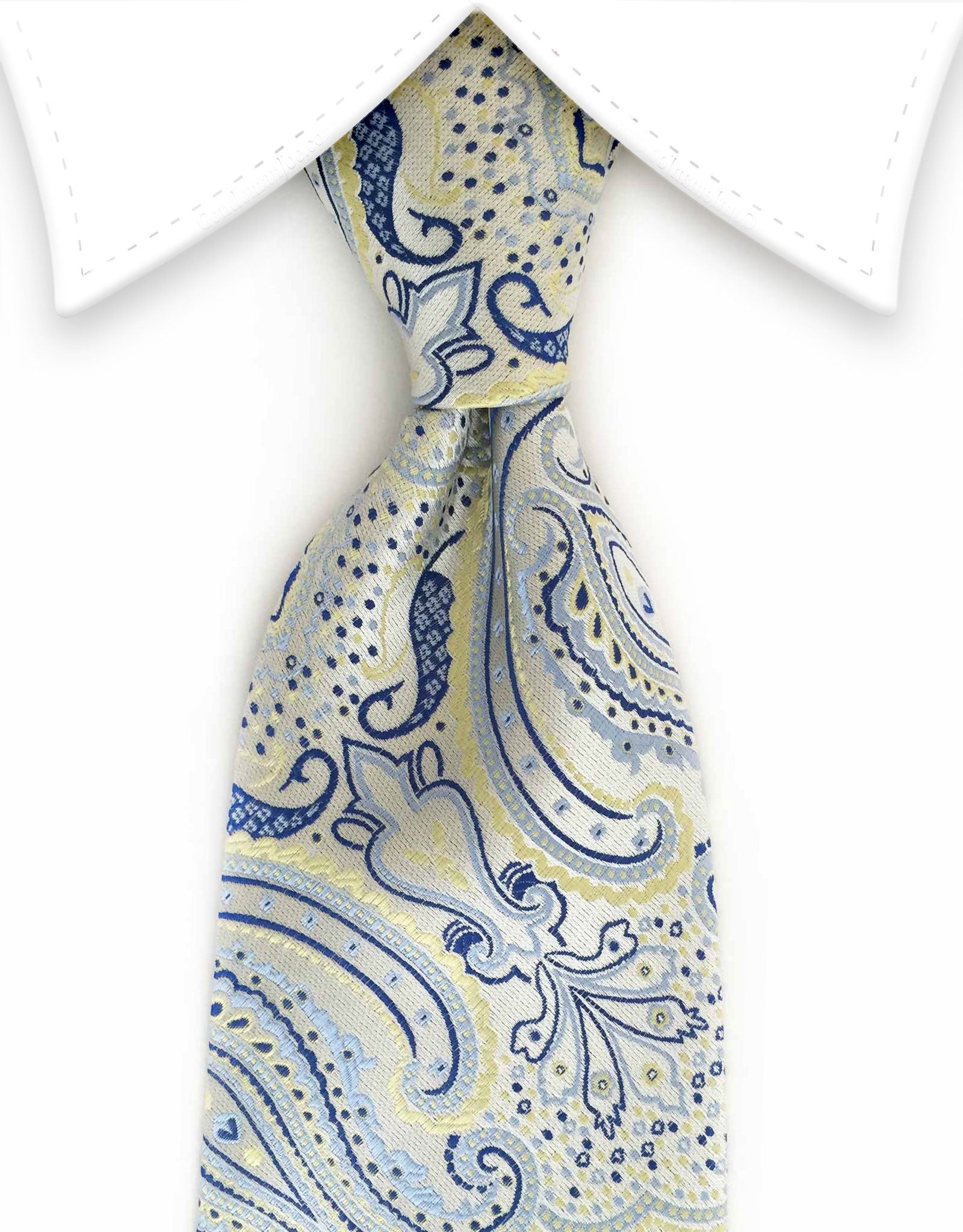 Blue & Light Golden Yellow Floral Necktie – GentlemanJoe