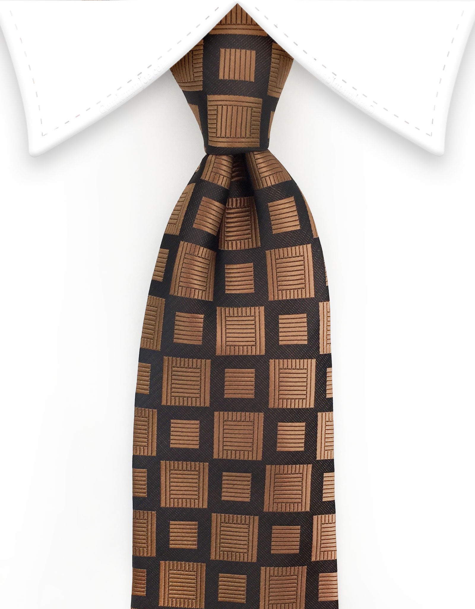 Brown Geometric Tie – GentlemanJoe