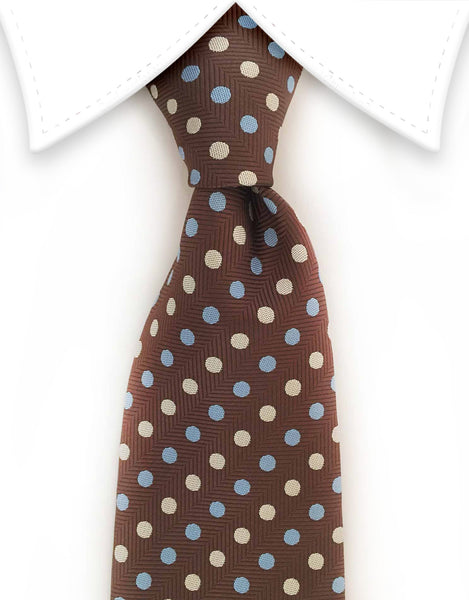Brown & Blue Polka Dot Necktie – GentlemanJoe