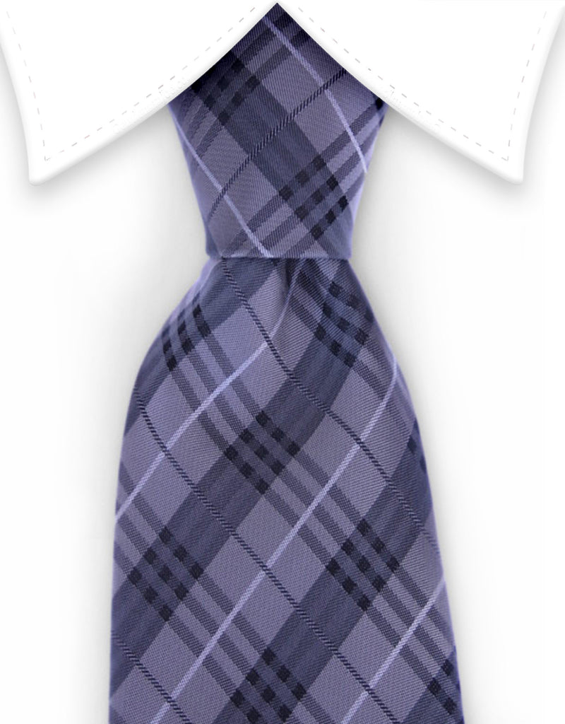 Gray, Charcoal & Black Plaid Tie – GentlemanJoe
