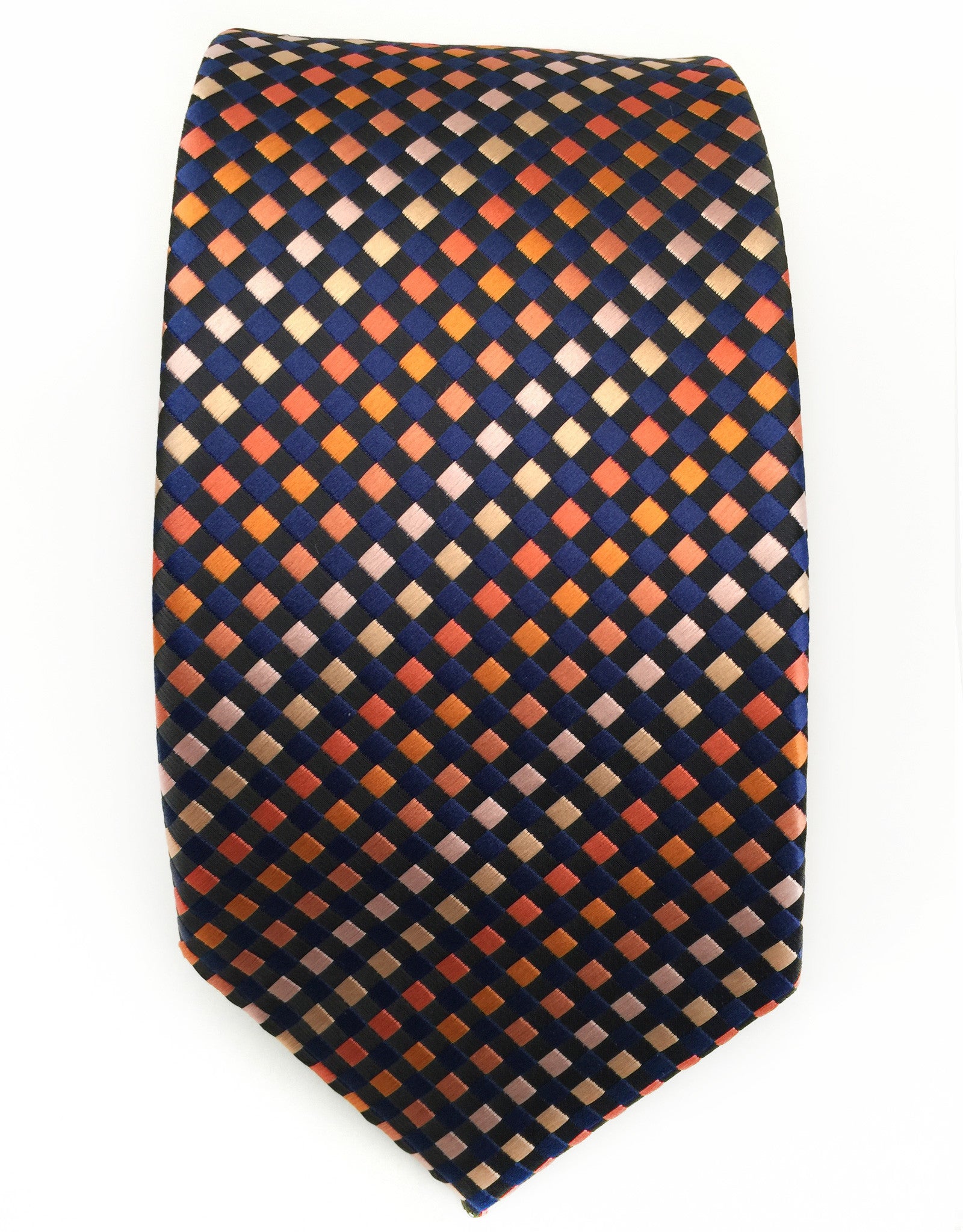 Navy & Orange Silk Tie – GentlemanJoe