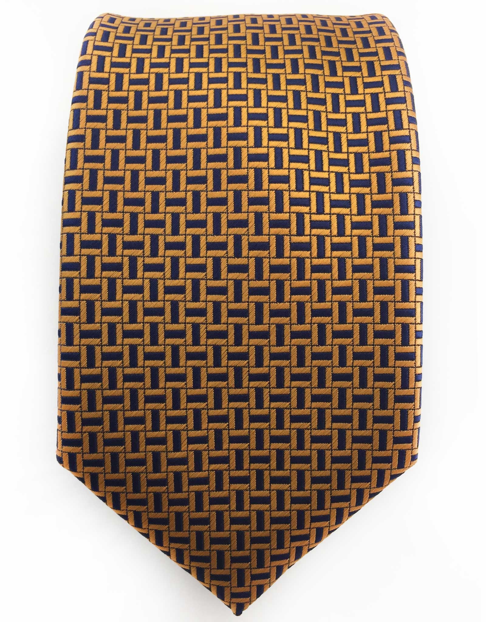 Orange & Navy Blue Geometric Tie – GentlemanJoe