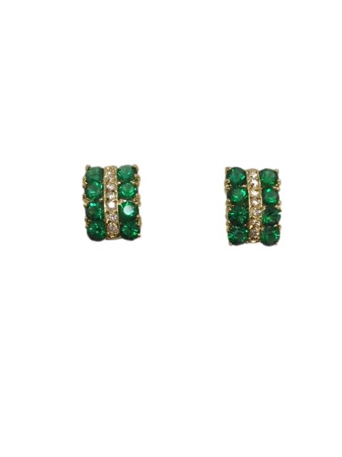 Simulated Green Emeralds and Diamonds in Gold Plated Cufflinks ...