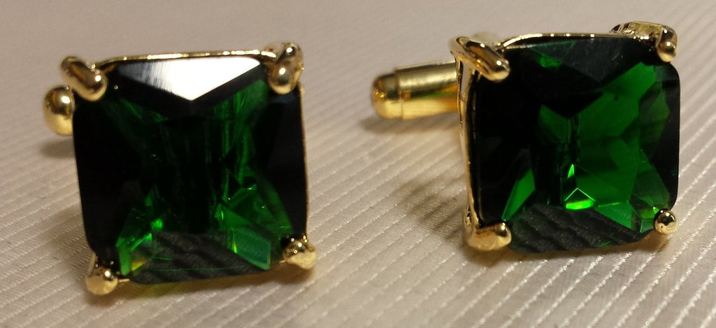 Emerald Green Stone Cufflinks - GentlemanJoe