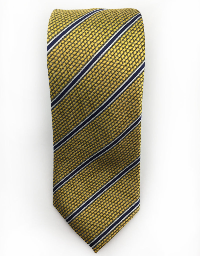 Gold and Navy Striped Tie – GentlemanJoe