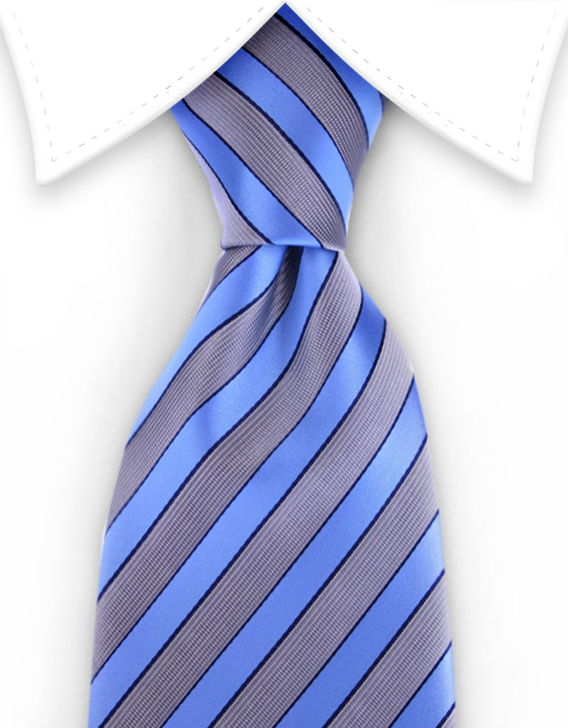 silver blue tie