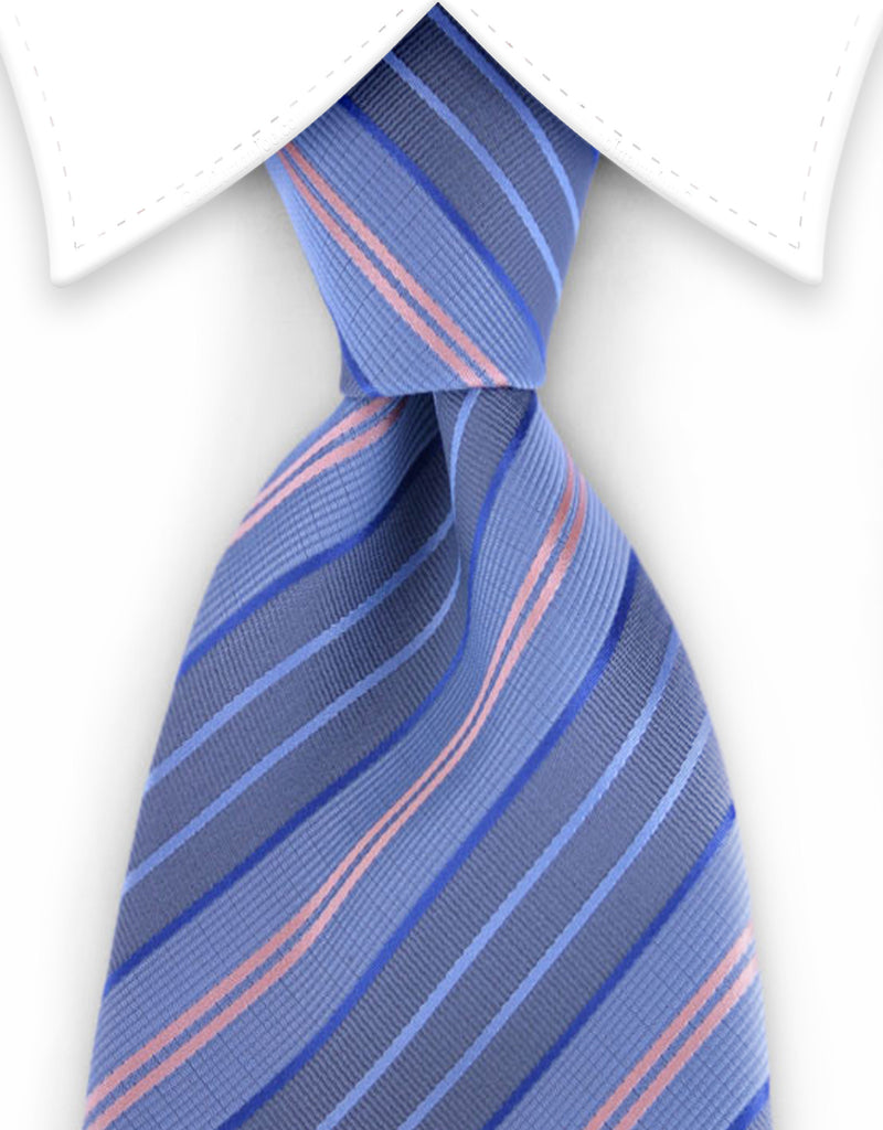 Blue and Pink Striped Necktie – GentlemanJoe