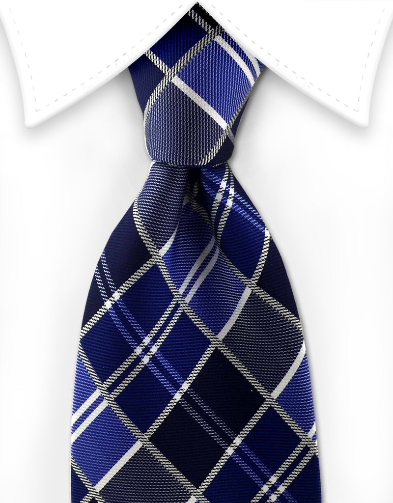 Blue & Navy Plaid Tie – GentlemanJoe