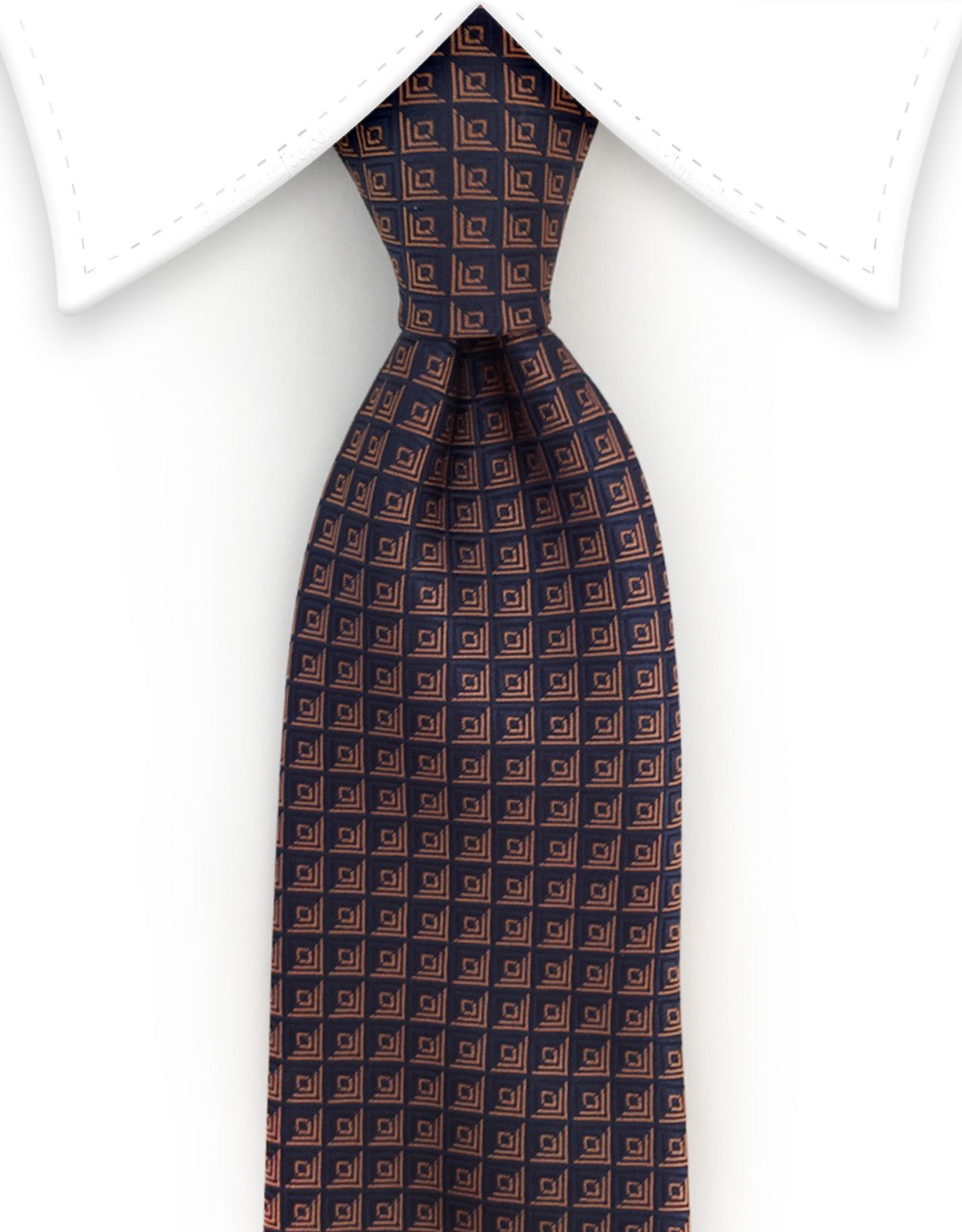 Navy & Orange Geometric Tie – GentlemanJoe