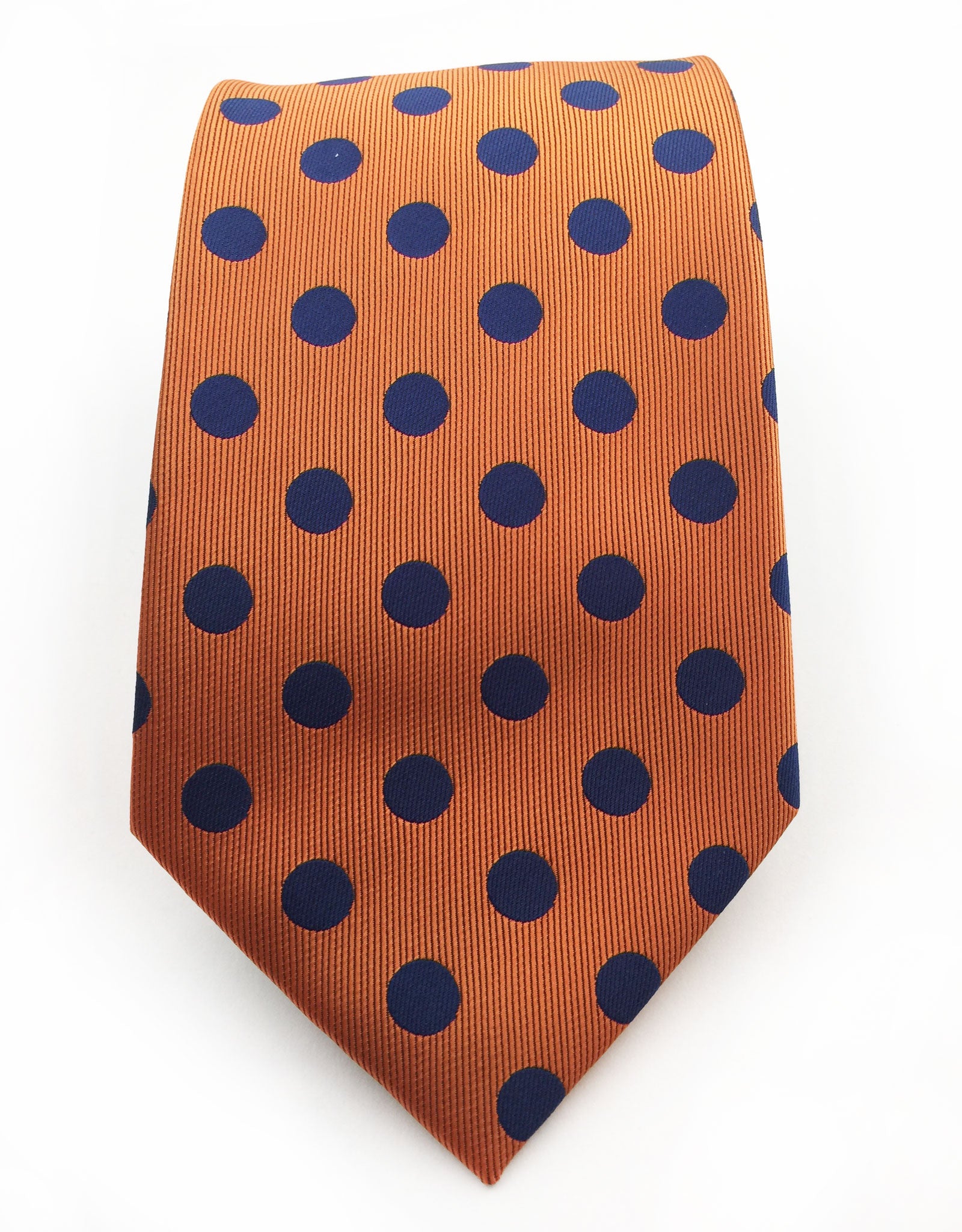 Orange And Navy Blue Polka Dot Tie Gentlemanjoe