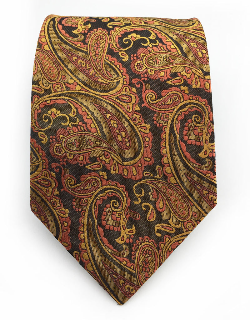 Golden Orange Paisley Tie – GentlemanJoe