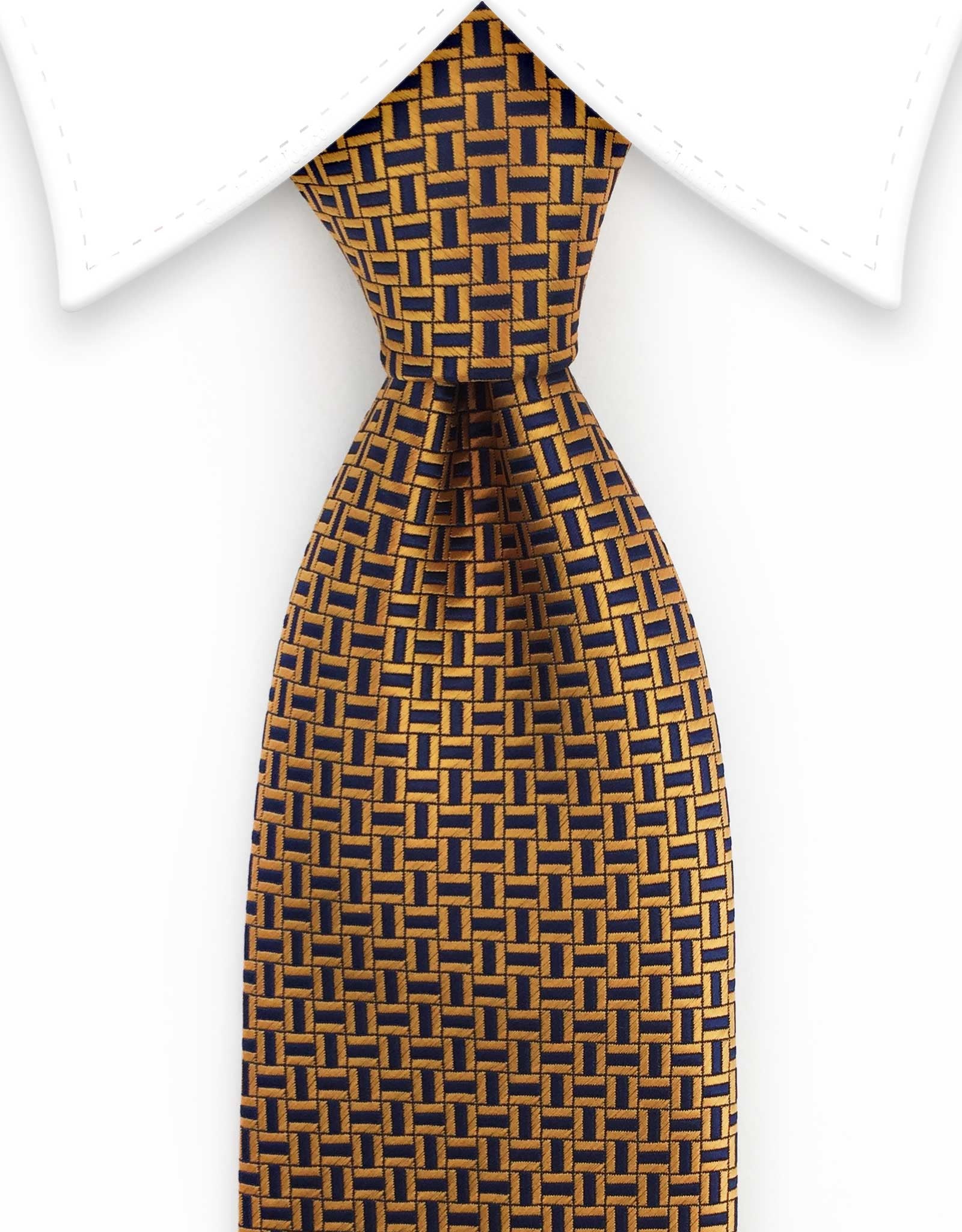 Orange & Navy Blue Geometric Tie – GentlemanJoe