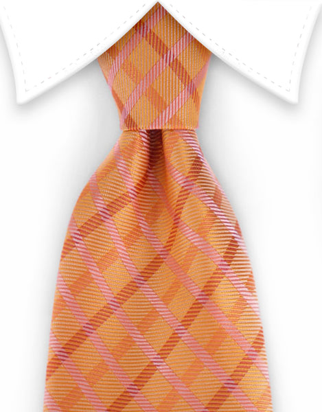 Orange Plaid Necktie – GentlemanJoe