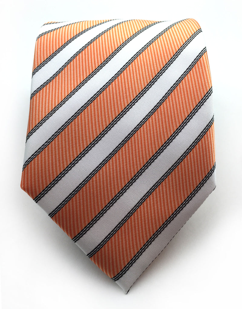 Orange and White Striped Tie – GentlemanJoe