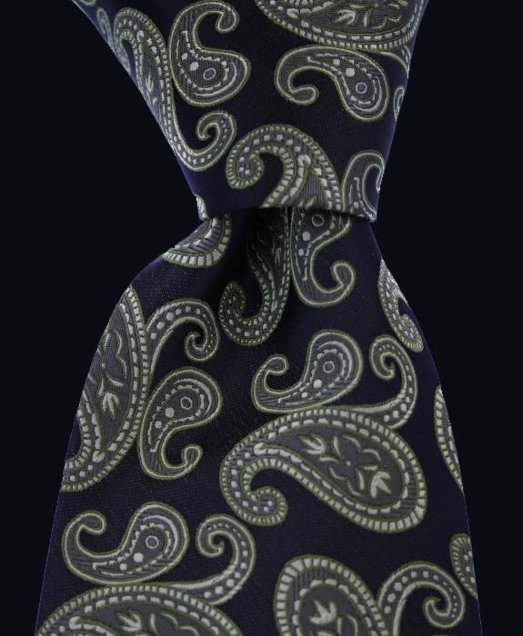 Light Green & Black Paisley Tie – GentlemanJoe