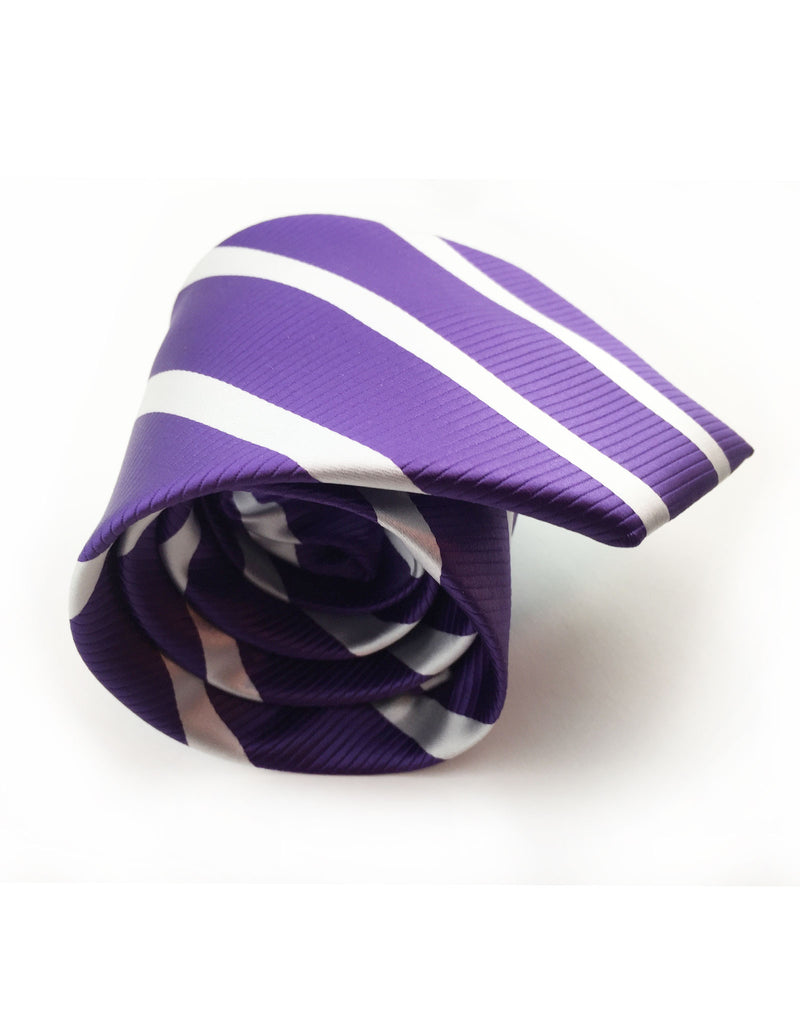 Purple and White Striped Necktie – GentlemanJoe