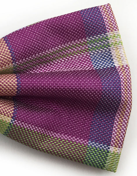 Purple & Green Plaid Bow Tie – GentlemanJoe