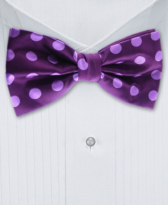 Purple and Lilac Polka Dot Bow Tie – GentlemanJoe