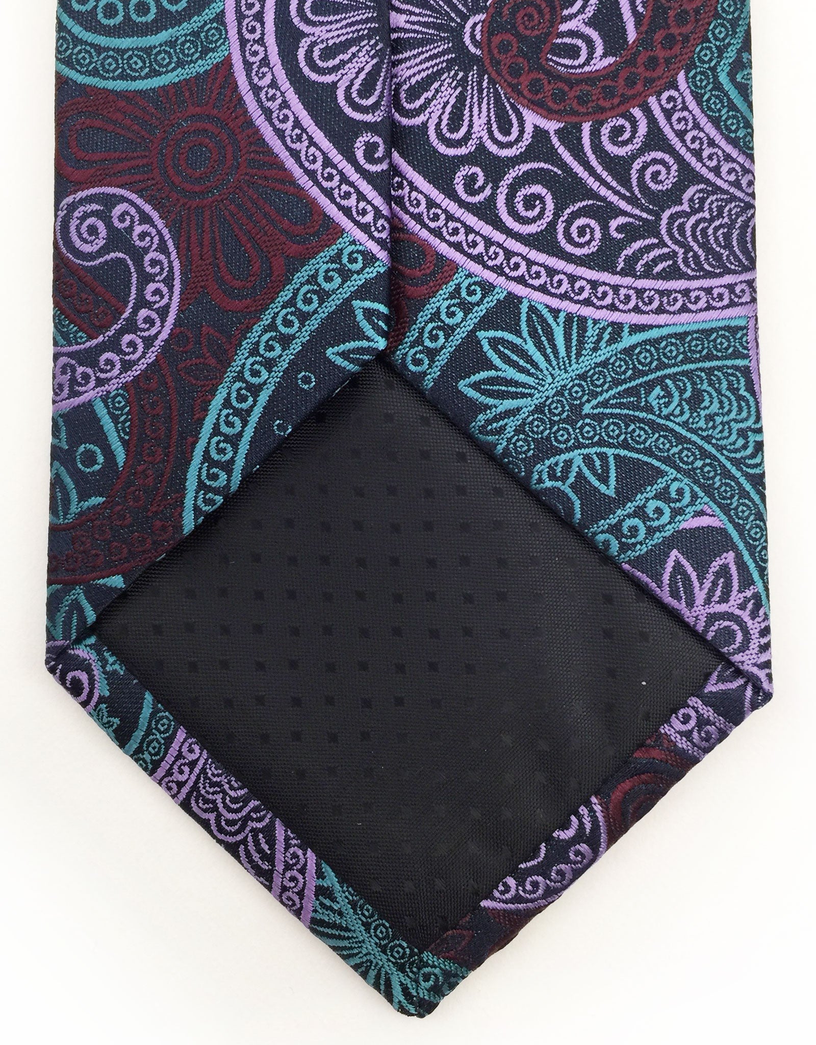 Purple, Burgundy & Teal Paisley Tie – GentlemanJoe