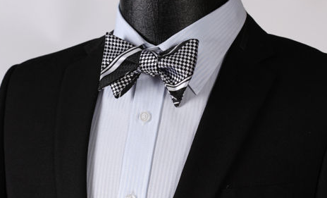 Black & Light Silver Self Tie Bow Tie – GentlemanJoe