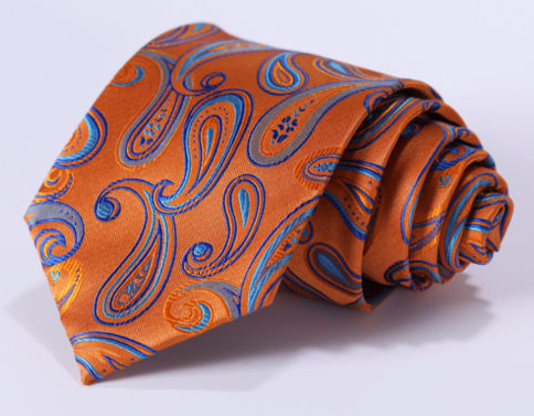Orange and Blue Paisley Silk Tie – GentlemanJoe
