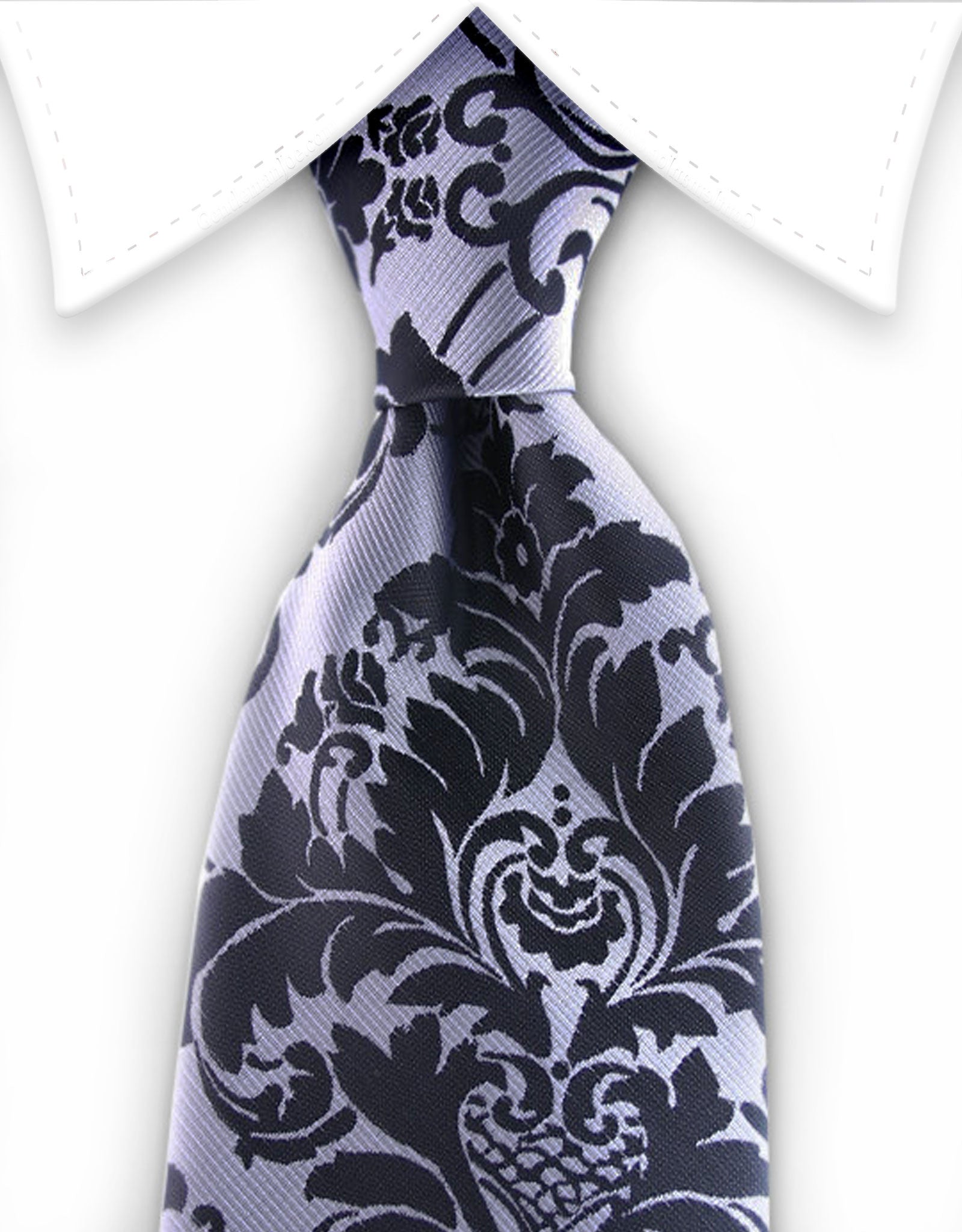 Silver & Black Vintage Floral Tie – GentlemanJoe