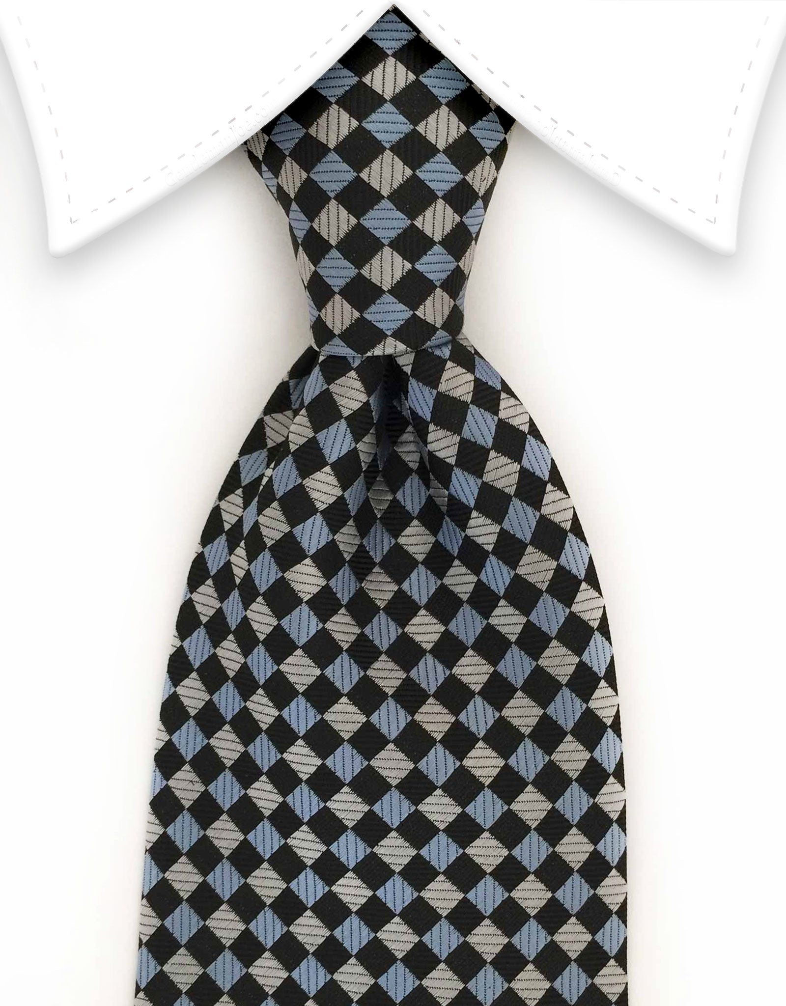 Black, Blue & Silver Geometric Tie – GentlemanJoe