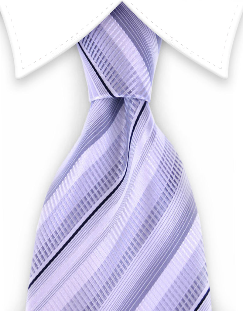 White & Silver Striped Necktie – GentlemanJoe