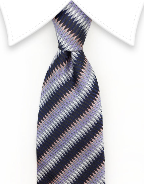 Silver & Navy Striped Necktie – GentlemanJoe