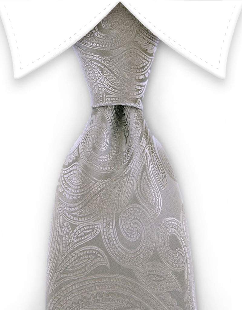 Silver Paisley Tie – GentlemanJoe