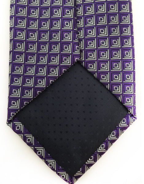 Purple Tie with Silver Squares – GentlemanJoe