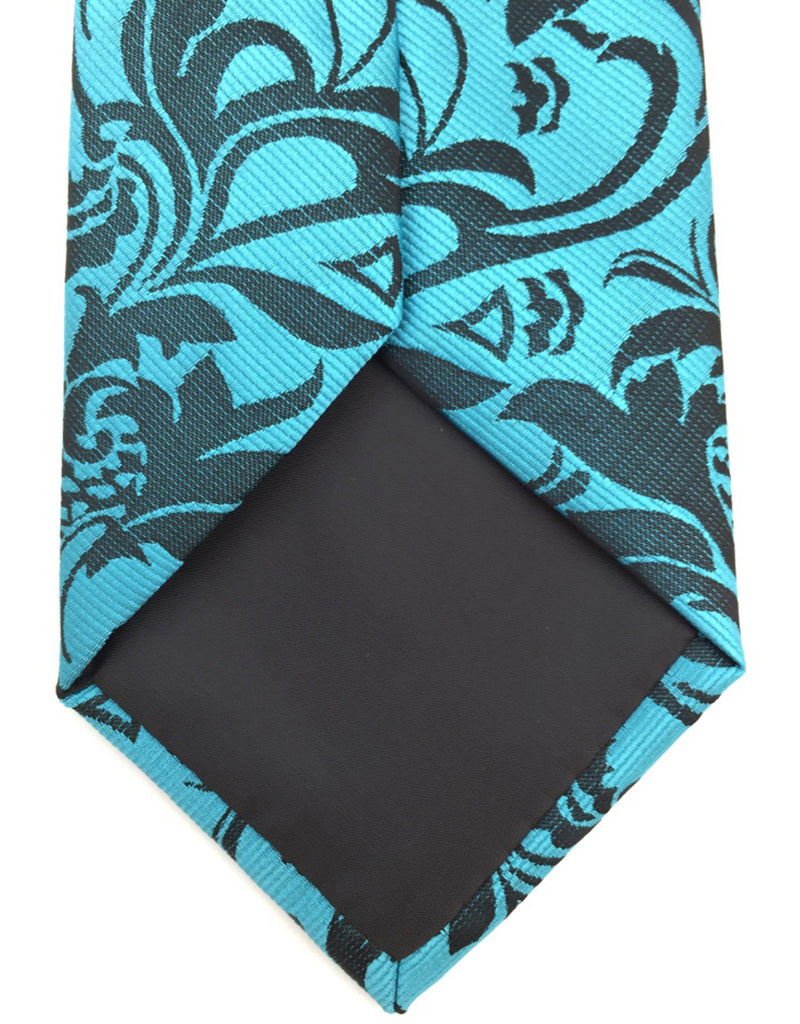 Aqua & Black Vintage Floral Mens Tie – GentlemanJoe