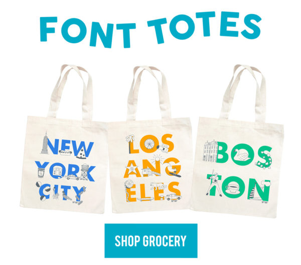 Font Grocery Totes