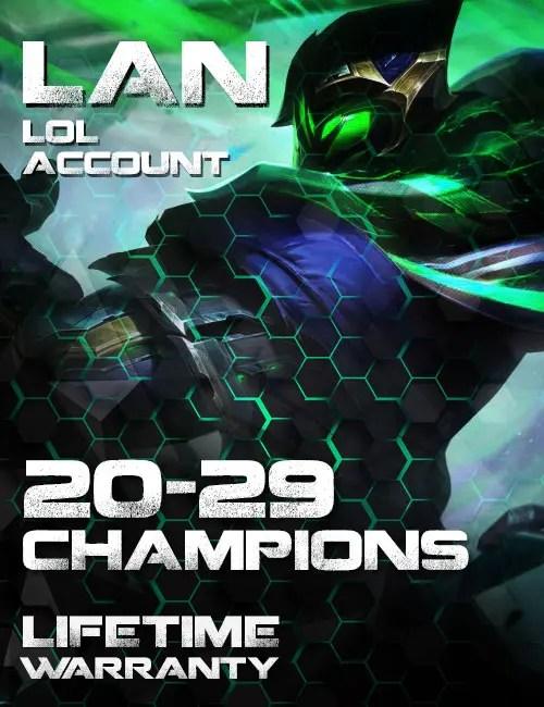 LoL LAN Unranked Smurf Account 24 Champs Level 35 Full Access Hand Leveled Email Password Changeable - MegaSmurfs