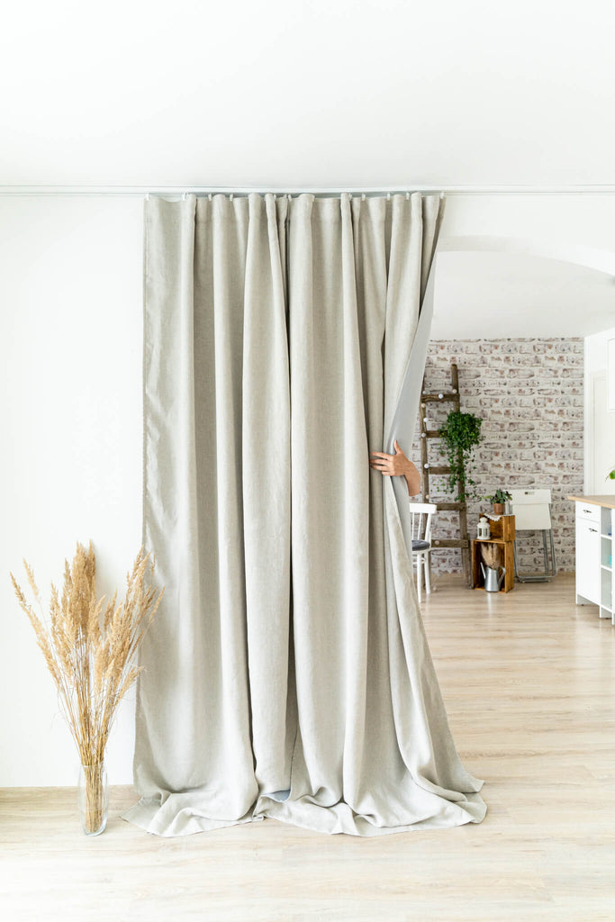 linen blackout curtains in natural color