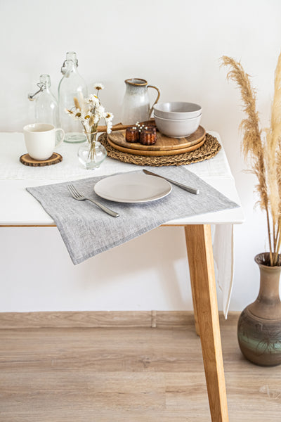 Grey linen placemat